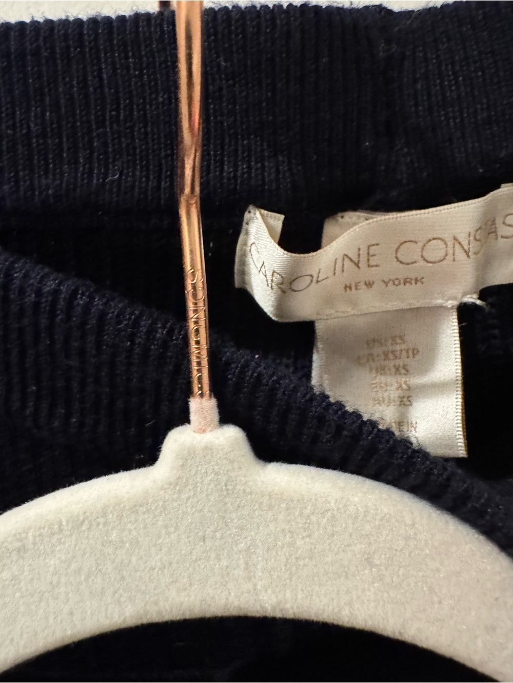 Navy Knit Two-Piece Set with White Trim - Polo Collar - Picture 3 of 3